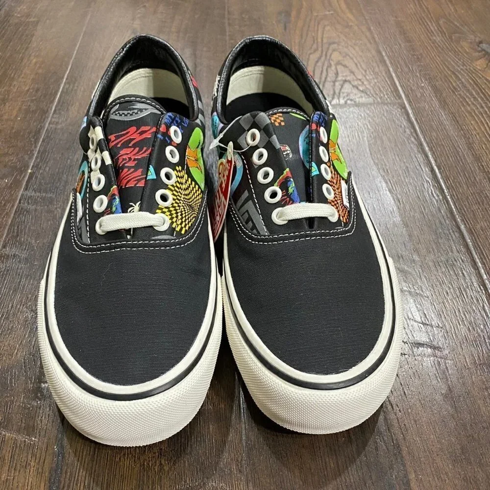 VANS Era sf V66 Black/Multi Graphic Print Sneakers Size‎ 9 Women